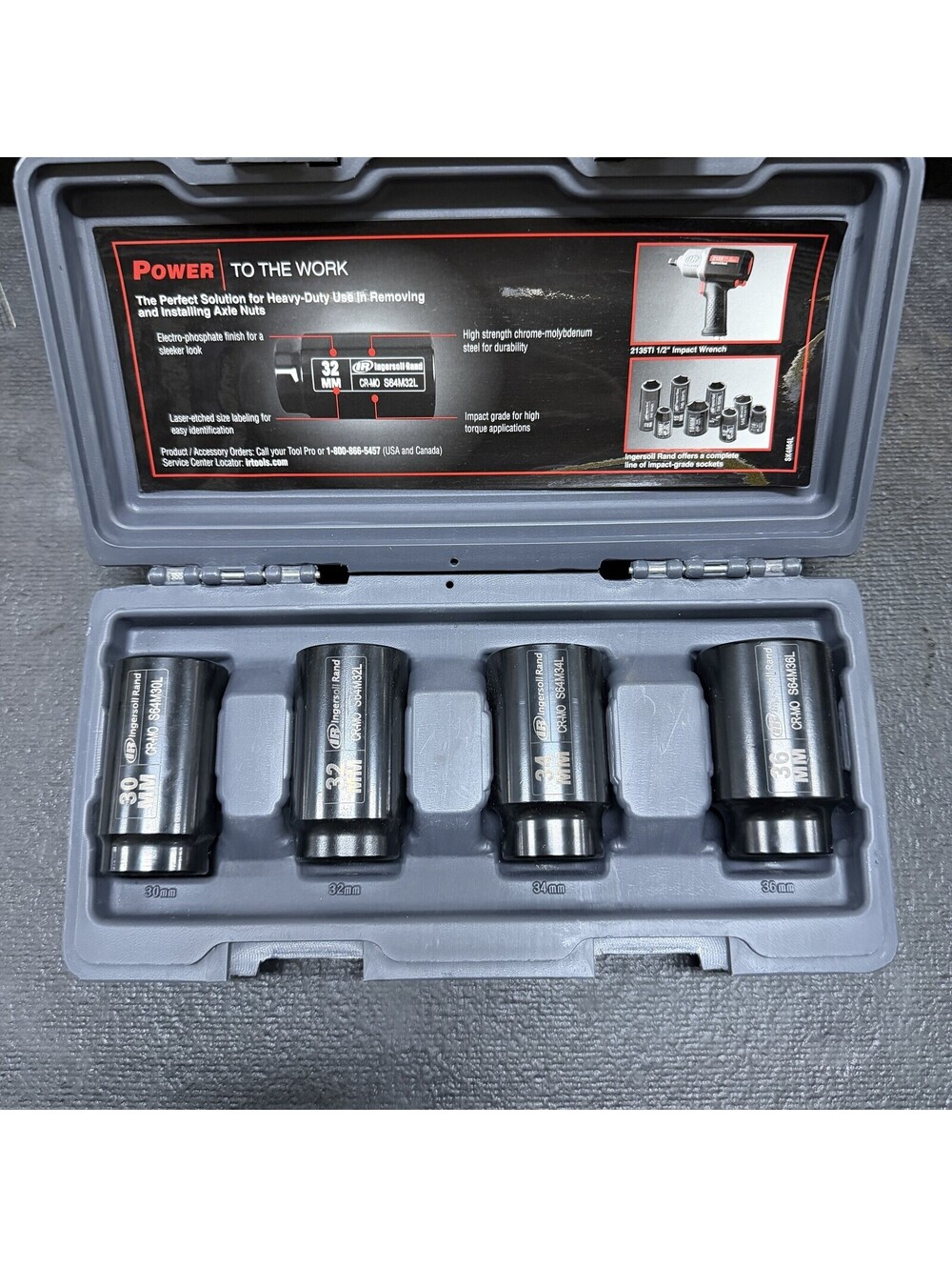 Ingersoll Rand SK4M4L 1/2" Drive Metric Axle Nut Impact Socket Set T-1